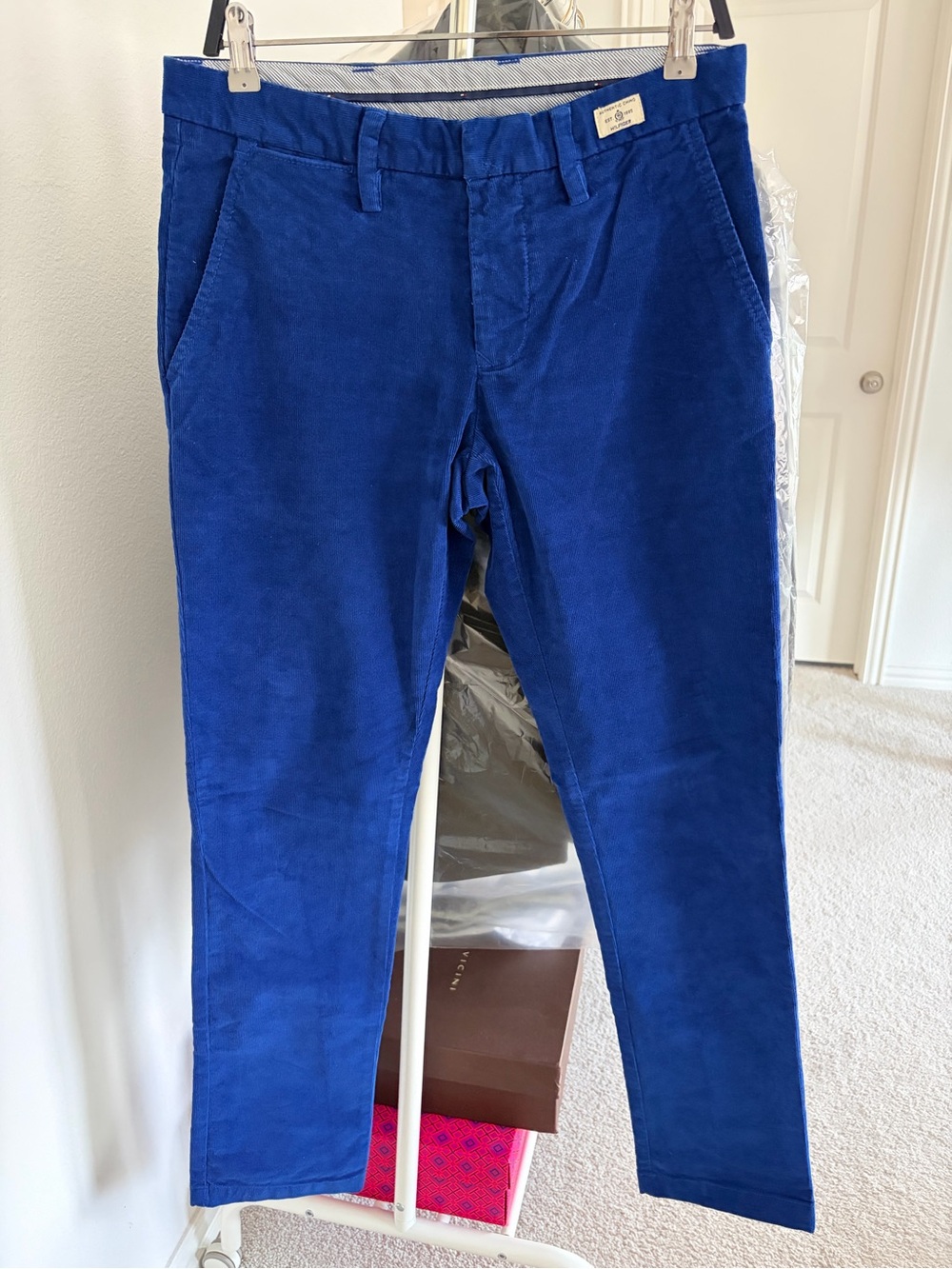 NWOT Tommy Hilfiger Corduroy Pants Mens Straight Royal Blue 30/32